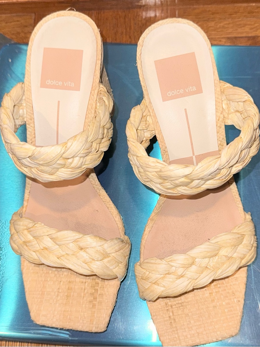 Dolce Vita Cream Braided Slide Sandals